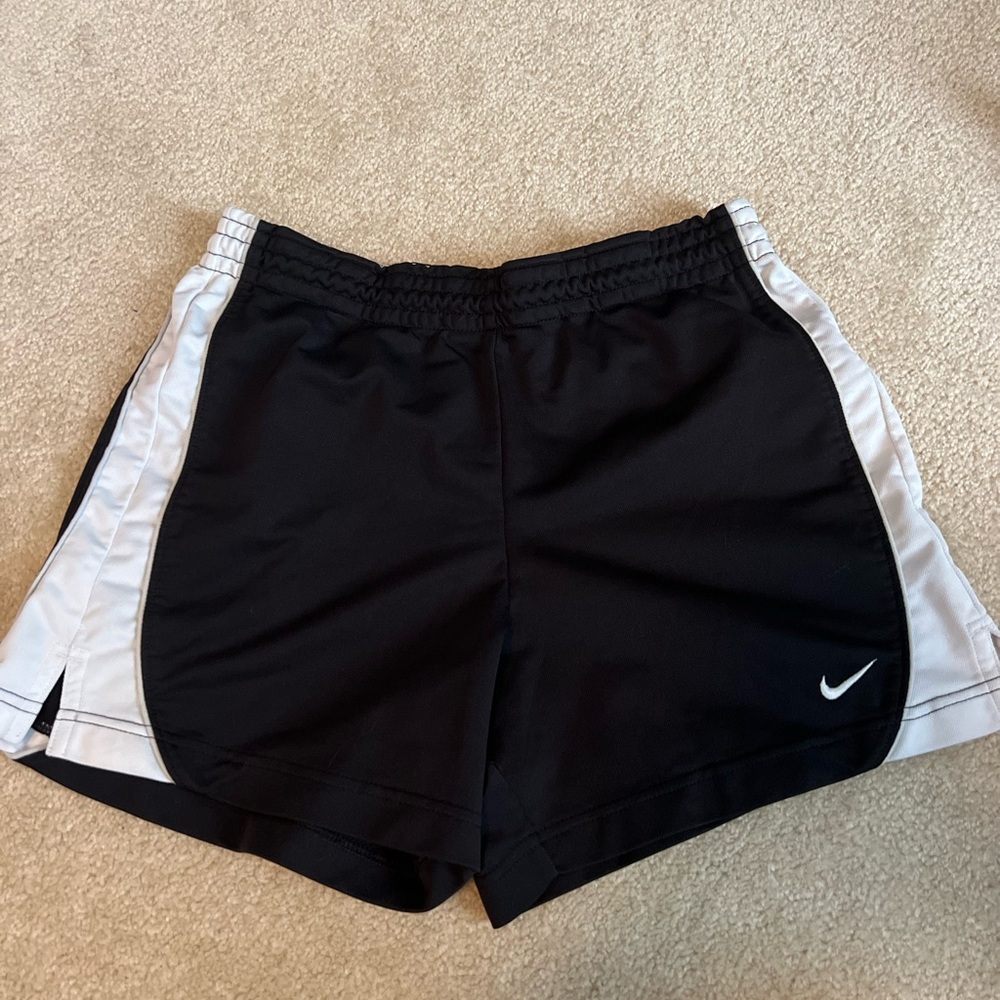 Nike Women's Black and White Athletic Shorts
